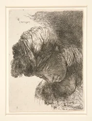 Figur mit gesenktem Kopf, aus der Serie Kleine Studien von Köpfen