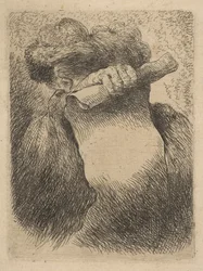 Mann hält eine Schriftrolle vor sein Gesicht, aus der Serie Kleine Köpfe im Orient, ca. 1645-50