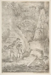 Theseus findet die Waffen seines Vaters, 1645 veröffentlicht 1648