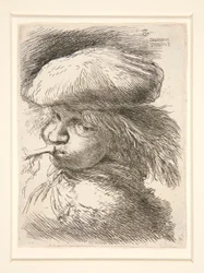 Junger Mann, der Trompete bläst, aus der Serie Les petites têtes d