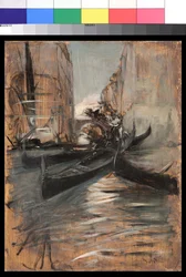 Kanal in Venedig mit Gondeln