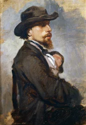 Porträt des italienischen Malers Vincenzo Cabianca (1827-1902)