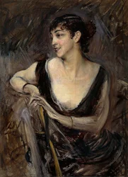 Die Gräfin De Rasty sitzt