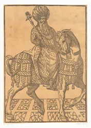 Mann mit Turban auf einem Pferd
