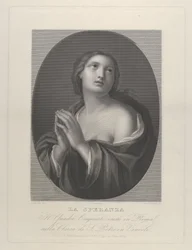 Weibliche Personifikation der Hoffnung, die mit zusammengelegten Händen nach oben schaut, ca. 1835-81