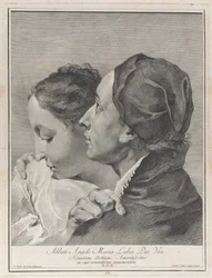 Ein junger Mann umarmt ein Mädchen, 1743