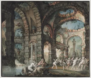 Familie der Satyrn mit tanzenden Putten