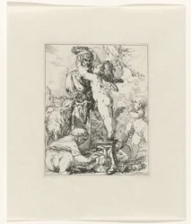 Putti bringen ein Opfer an den Gott Terminus