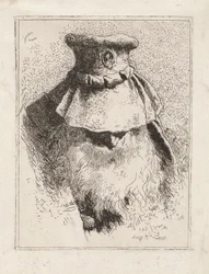 Älterer Mann mit großem Hut, aus der Raccolta di Teste (Sammlung von Köpfen)