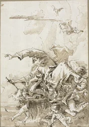 Gottvater, von Engeln in Wolken getragen, II