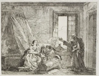Joseph erzählt Maria von ihrer bevorstehenden Abreise, Platte vier aus Die Flucht nach Ägypten