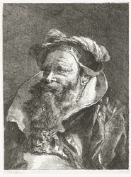 Mann mit Satyrkopf auf Schnalle