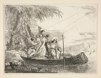 Die Heilige Familie besteigt ein Boot, aus der Serie Idee pittoresche sopra la fuga in Egitto
