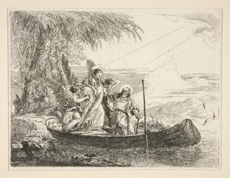 Die Heilige Familie besteigt ein Boot, aus der Serie Idee pittoresche sopra la fuga in Egitto
