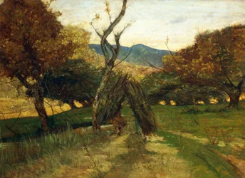 Holzstapel, circa 1874