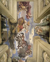 Die Sala di Aurora (Detail der Decke mit dem Wagen der Morgenröte)