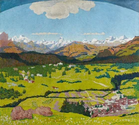 Panorama von Flims. Triptychon, Mitteltafel, 1904.