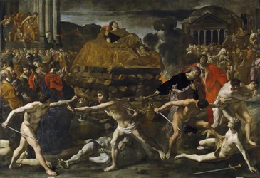 Begräbniszeremonie eines römischen Kaisers, Gemälde von Giovanni Lanfranco (1582-1647) um 1636, Prado Museum, Madrid