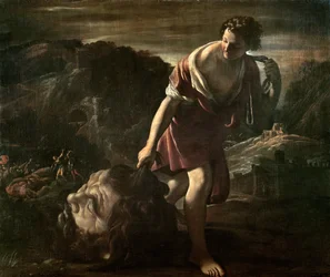 David zieht Goliaths Kopf
