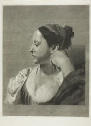 Eine junge Frau im Profil