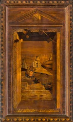 Kanonischer Chor aus Holz, Intarsien von Giovanni Maria Platina 1484, Oberer Stall