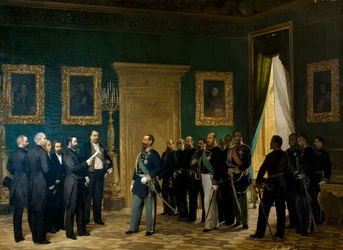 Victor Emmanuel II empfängt toskanische Vertreter mit dem Dekret der Annexion zum Königreich Italien