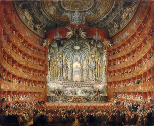 Musikalisches Fest gegeben vom Kardinal de La Rochefoucauld im Teatro Argentina in Rom im Jahr 1747