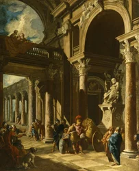 Alexander der Große durchtrennt den Gordischen Knoten, ca. 1718-1719