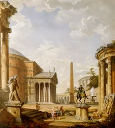 Capriccio römischer Ruinen mit dem Pantheon
