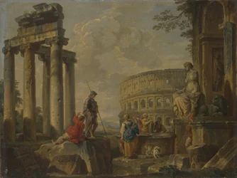 Das Kolosseum inmitten römischer Ruinen, ca. 1730