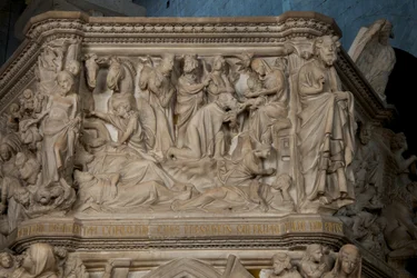 Anbetung der Könige, auf der Kanzel in der Kirche Sant