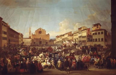 Karneval in Florenz auf der Piazza Santa Croce