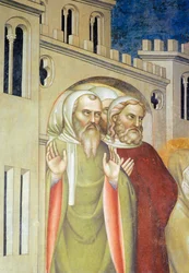 Figuren von Männern, Detail aus der Auferstehung des Lazarus
