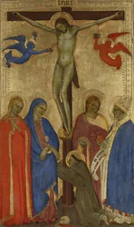 Die Kreuzigung (Christus am Kreuz mit den HH. Franziskus, Maria Magdalena, Maria, Johannes und Ignatius von Antiochien)