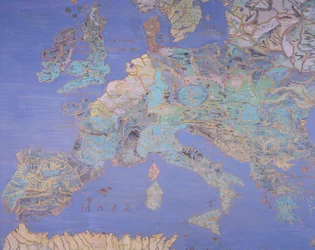 Karte Europas im 16. Jahrhundert, aus der „Sala del Mappamondo“ (Saal der Weltkarten), um 1574-5
