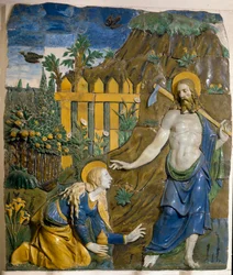 Noli me tangere. Keramikrelief (1469-1529). Florenz, Museo Nazionale del Bargello