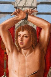 Heiliger Sebastian mit den Heiligen Liberalis, Gregor, Franziskus und Rochus