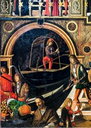 Die wunderbare Heilung der Tochter von Benvegnudo da San Polo dank einer Kreuzreliquie, um 1502