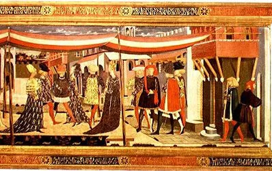 Frontal vom Adimari Cassone, Detail des rechten Abschnitts, ca. 1450 (Detail)