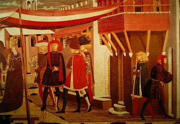 Frontal vom Adimari Cassone, Detail des rechten Panels, ca. 1450 (Detail)