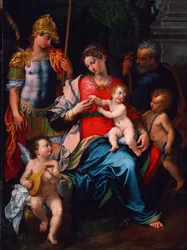 Jungfrau und Kind mit den Heiligen Johannes dem Täufer, Michael dem Erzengel und Joseph, 1545