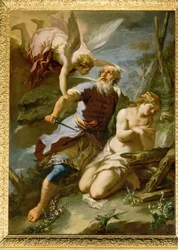 Abraham bereit, Isaak zu opfern