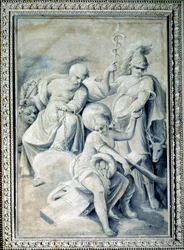 Allegorie der Klugheit und des Wertes, die das gefangene Glück halten