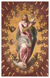 Sakristei der Kanoniker, Giulio Campi 1568, Banner der Himmelfahrt