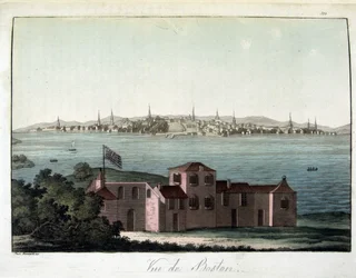 Ansicht der Stadt Boston - in Le costume ancien et moderne von Dr. Jules Ferrario, ed. Mailand