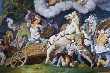 Diomedes kämpft gegen Phegeus und Idaios