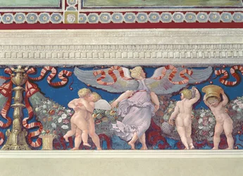 Fries aus der Camera con Fregio di Amorini (Detail von ringenden Cupidos)