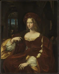 Porträt von Doña Isabel de Requesens y Enríquez de Cardona-Anglesola, ca. 1518