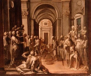 St. Laurentius unter den Armen und Kranken, Modello für ein Fresko