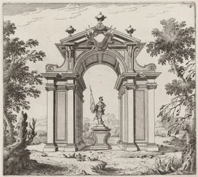 Triumphbogen in einer Landschaft